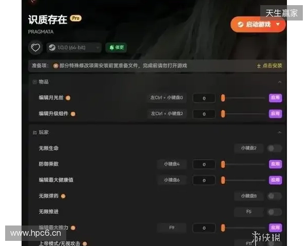 《识质存在》修改器推荐 生命弹药攻击编辑 无限月光丝升级组件